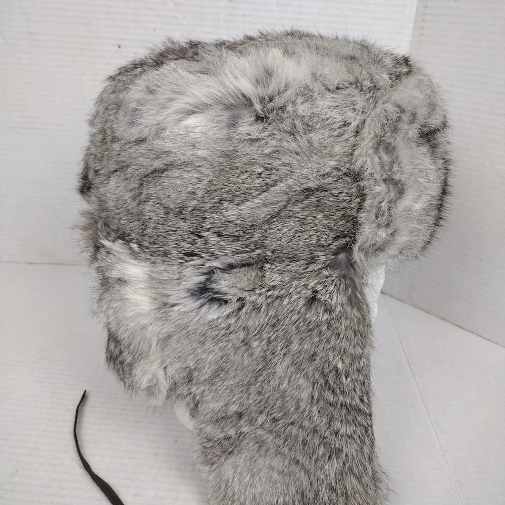Mad Bomber Rabbit Fur Hat Russian Winter Hat With Eat Flaps Size Large EUC - Picture 9 of 13